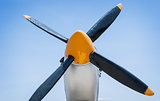 Propeller and engine of vintage airplane
