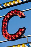 C letter circus neon sign