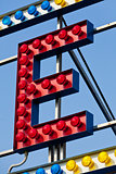 E letter circus neon sign