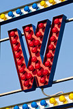 W letter circus neon sign