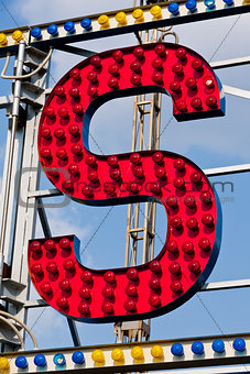 S letter circus neon sign