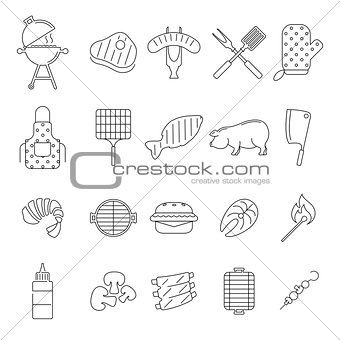 Barbecue or Grill Icons