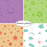 set of colorful seamless  patterns of  children for packaging