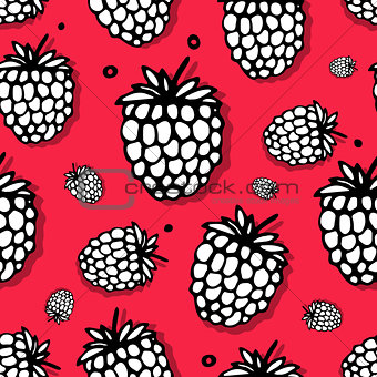 Raspberry seamless pattern for your design
