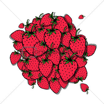 Strawberry frame, sketch for your design