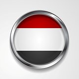 Republic of Yemen metal button flag