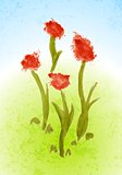 Watercolor floral bright background