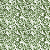 Vector Leaves 3d Seamless Pattern Background