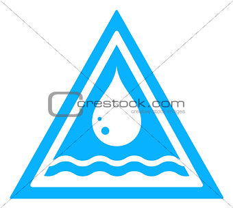 water drop triangular sign