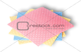 Sponges for dishwashing in a chaotic order