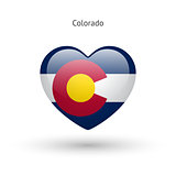 Love Colorado state symbol. Heart flag icon.
