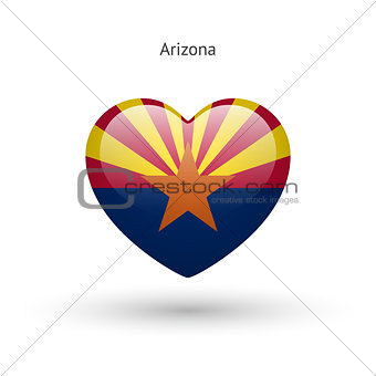 Love Arizona state symbol. Heart flag icon.