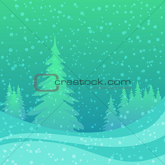 Christmas background, winter forest