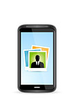 Touchscreen Smart Phone with Icon of Photo Application. Isolated