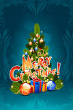 Christmas Greeting Card. Merry Christmas lettering