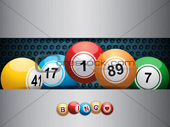 bingo balls ovea blue metallic plate