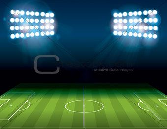 Football American Soccer Field Illuminated Illustration