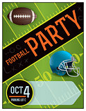 American Football Party Poster Illustration
