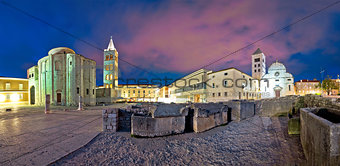 Zadar Forum square evening panorama