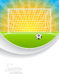 Soccer brochure with ball gate and field
