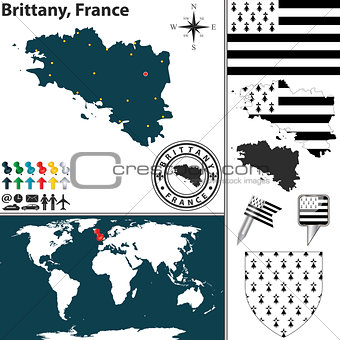 Map of Brittany, France