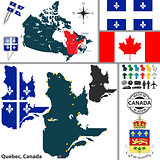 Map of Quebec, Canada
