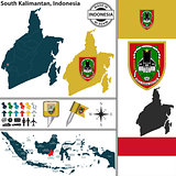 Map of South Kalimantan, Indonesia