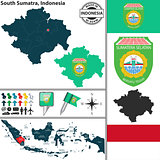 Map of South Sumatra, Indonesia