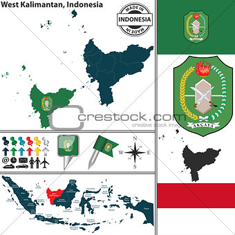 Map of West Kalimantan, Indonesia