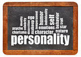 personality word cloud on blackboard