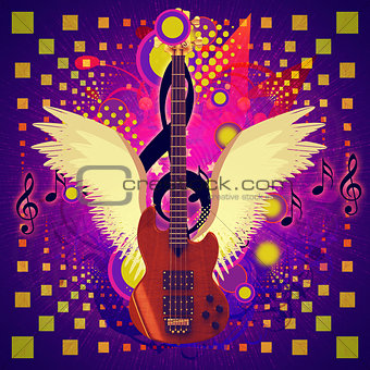 Abstract musical guitar background