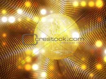 Disco ball on glowing background