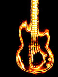 Flaming guitar