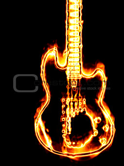 Flaming guitar