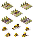 Vector isometric road surface making technology