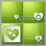 Backgrounds with love heart and flower