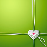 Background with paper heart and flower