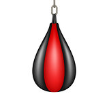 Punching bag for boxing in black and red design