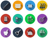 Set kitchen utensil icons