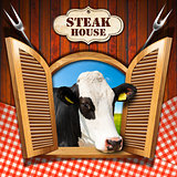 Steak House - Window with Cow