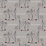 halloween seamless pattern  with ghost