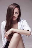 portrait of a beautiful sexy woman with long hair