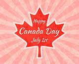 Happy Canada Day on Maple Leaf