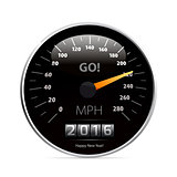 Calendar 2016 in speedometer car.