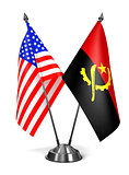USA and Angola - Miniature Flags.