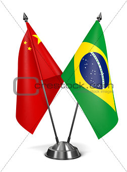 China and Brazil - Miniature Flags.