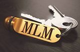 MLM Concept. Keys with Golden Keyring.