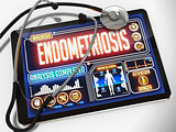 Endometriosis on the Display of Medical Tablet.
