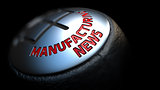 Manufacturing News on Gear with Red Text .