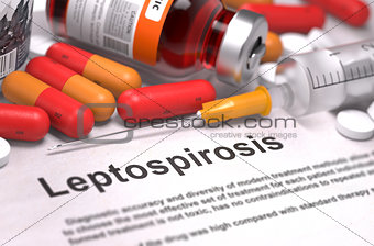 Diagnosis - Leptospirosis. Medical Concept. 3D Render.